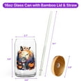 thumbnail image 5 of Happy Halloween Vampire Maine Coon BOO with Pumpkins Fun and Spooky 16oz Glass Cup Mug Cat Lover Kitten Owner Gifts Glass Can with Bamboo Lid and Straw - 00018, 5 of 5