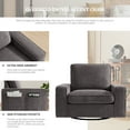 thumbnail image 6 of INGALIK Swivel Accent Chair, 40.2"W Oversize Chenille Accent Armchair with Storage Bag, Modern Comfortable Chair for Living Room, Bedroom, Dark Gray, 6 of 10