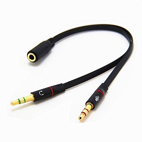 Dual 3.5mm Male Headphone Mic Audio 