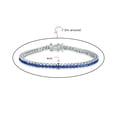 thumbnail image 4 of Bling Jewelry Womens Blue Sapphire CZ Tennis Bracelet .925 Sterling Silver 10 CTW Royal Blue Princess Cut CZ, 4 of 6