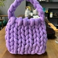 thumbnail image 1 of Bolso tejido a mano para mujer, bolso de hombro de lana islandesa suave a la moda, regalo (púrpura) Tmvgtek Para Estrenar, 1 of 6
