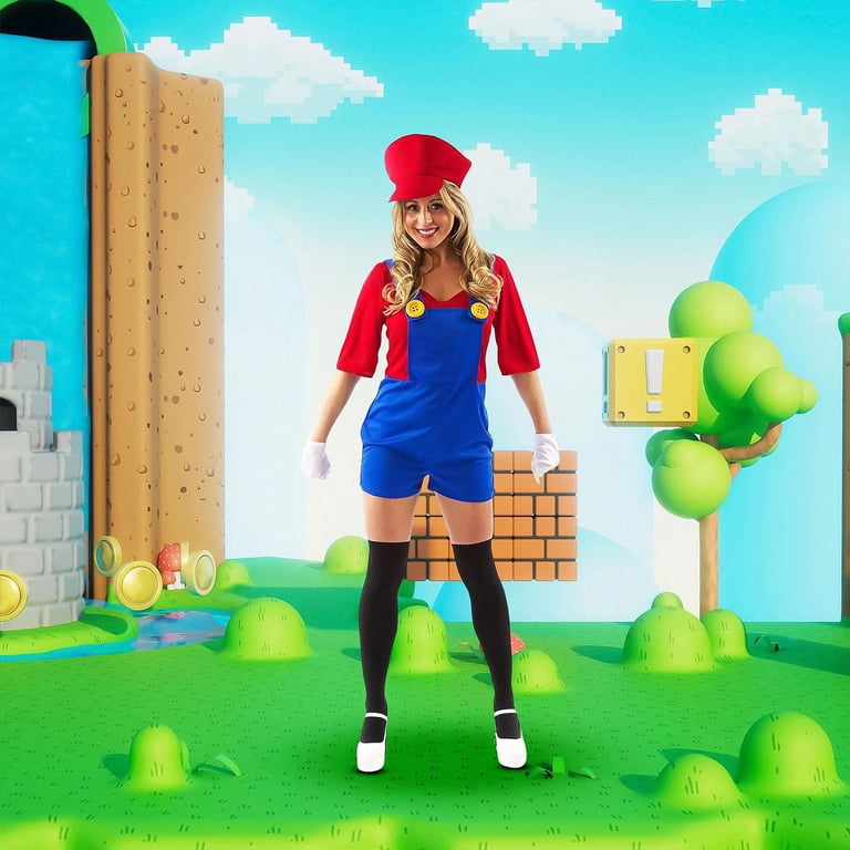 mario fancy dress ladies Female Super Plumber/ Adult Costume Small fortheceremony-collection