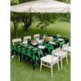 thumbnail image 3 of Outdoor Tablecloth with Umbrella Hole and Zipper, St. Patrick's Day Rectangle Table Cloth 60x120 Inch Waterproof Tablecloth, Spring Green Lucky Clovers Shamrock Picnic Table Cover for Patio Camping, 3 of 7