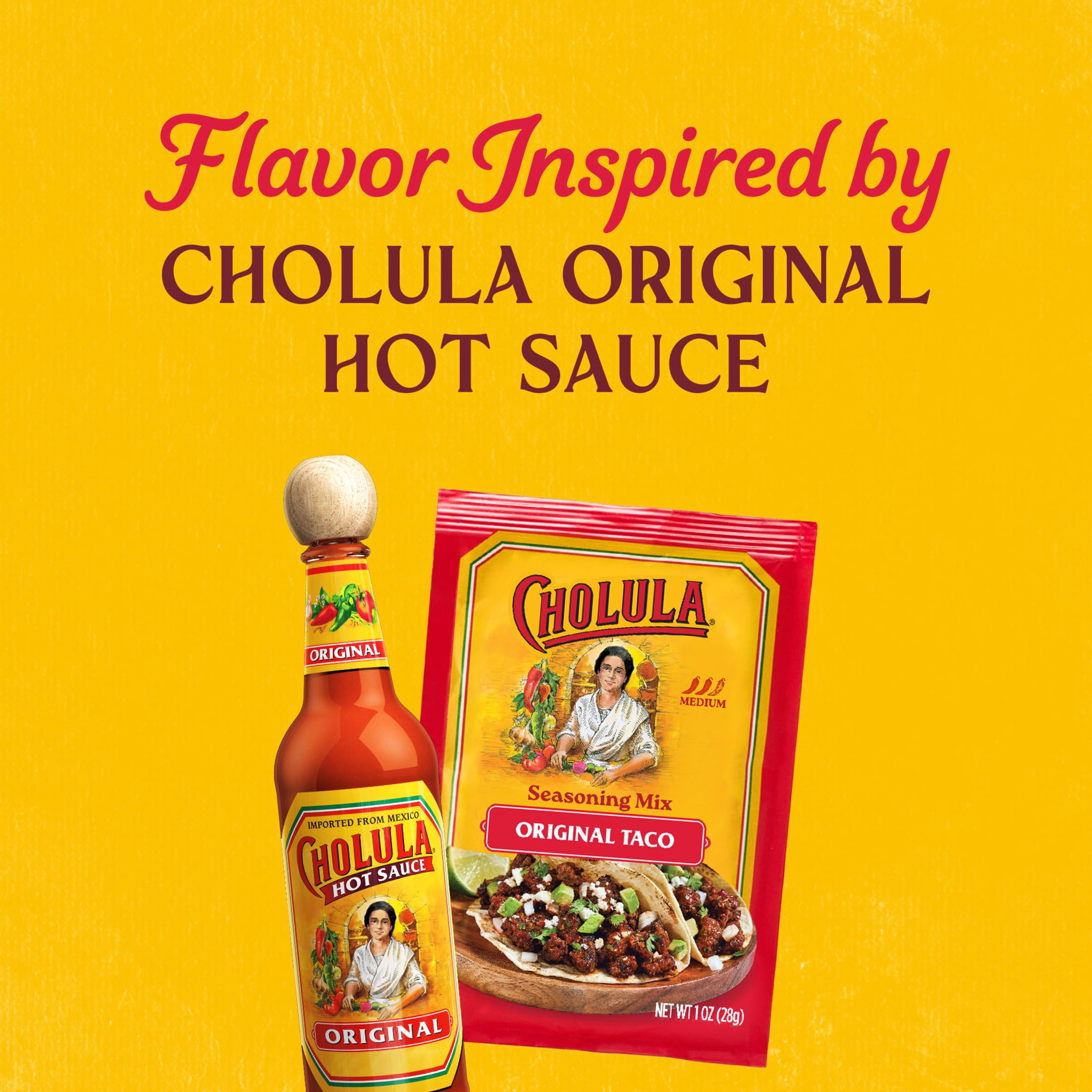 (2 pack) Cholula Original Taco - Medium Seasoning Mix, 1.0 oz Packet