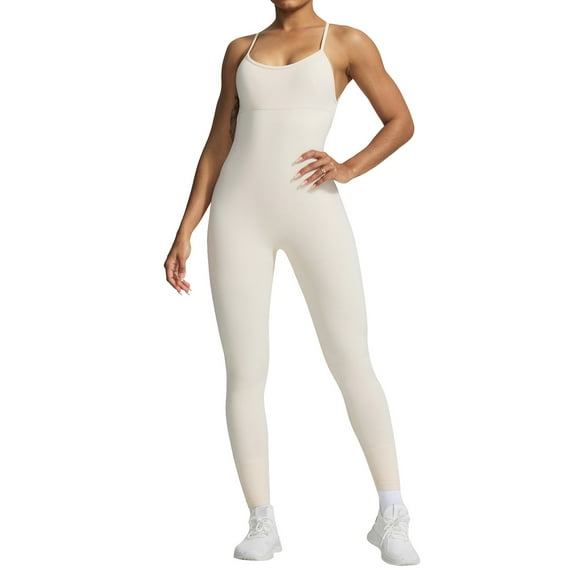 Women's Slim Fit Sleeveless Workout Jumpsuit - Running/Yoga, Quick Dry, S-L