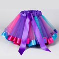 thumbnail image 2 of Women's Colorful Mesh Tutu Skirt with Bow Detail Half Length Rainbow Design Fashionable Layered Short Skirt for Casual Wear, 2 of 2