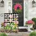 thumbnail image 5 of He Is Risen Easter Garden Flag - Religious Cross, 12 x 18 Inch Double Sided Burlap Cross Pink Green Floral Yard Flags for Outside Christian Spring Outdoor Decorations, 5 of 6