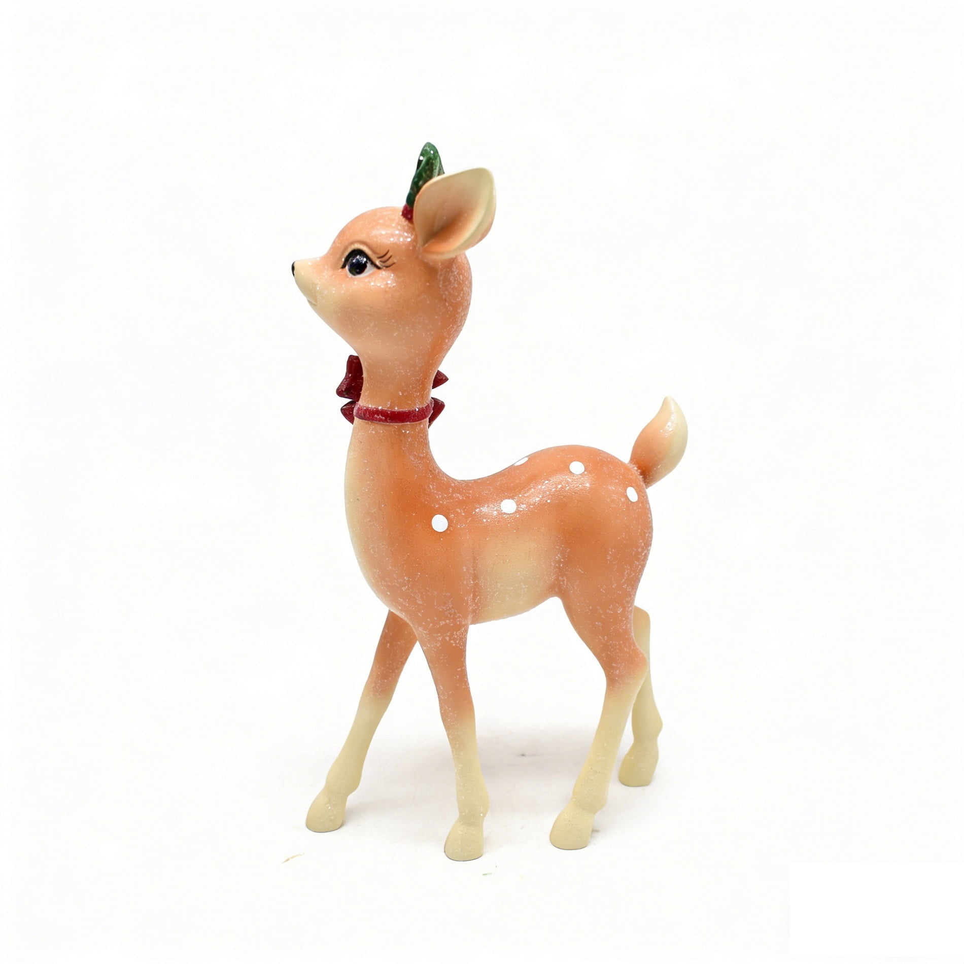 Standing Deer with Red Bow Christmas Decoration, Multicolor, 11", by Holiday Time