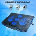 thumbnail image 2 of ENHANCE Cryogen Gaming Laptop Cooling Pad - Fits up to 17 inch Computer - Adjustable Laptop Cooling Stand with 5 Ultra Quiet Cooler Fans , 2 USB Ports and LED Lighting - Slim Portable Design 2500 RPM, 2 of 9