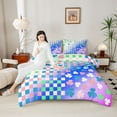 thumbnail image 4 of Castle Fairy 2-Piece Twin Size Comforter Set - Four Leaf Clover Plaid Gradient Ombre Print, 4 of 8