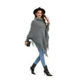 thumbnail image 6 of Women's Lightweight Cape Shawl Sweater, Knit Tassel Pullover Shawl, High Collar Knitted Shawl Casual Pullover Sweater Coat, 6 of 6