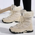 thumbnail image 3 of Mepaouo Womens Winter Snow Boots Waterproof Lightweight Anti Slip Fleece Lined Mid Calf Booties(Beige,8), 3 of 9