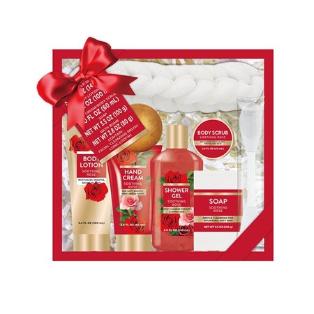 Spa Luxetique Body and Body Set - Luxury Rose Gift Baskets for Women 8 Pcs