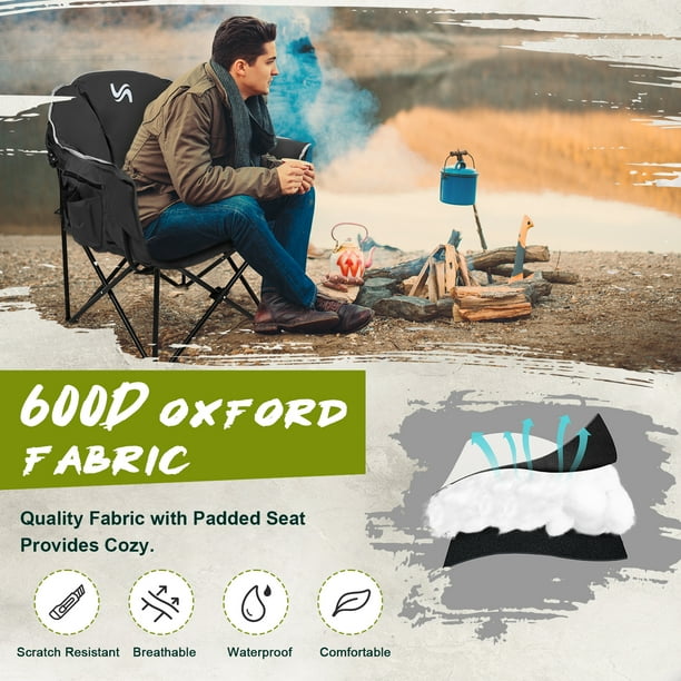 Slsy Oversized Heated Camping Chair Heats Back and Seat 3 Heat Levels Heated Folding Chair with Cup Holder Rich Pockets Travel Bag Supports 500 lbs Walmart Business Supplies
