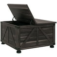 thumbnail image 1 of HOMCOM Table Basse avec Dessus Rabattable et Rangement Caché, Table Centrale Carrée, 1 of 10