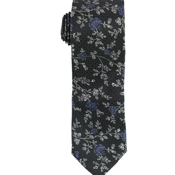 bar III Mens Takoma Floral Self-tied Necktie, Black, One Size