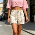 thumbnail image 6 of Nolissa Womens Polka Dot Jean Shorts Drawstring Frayed Hem Cargo Denim Shorts with Pockets Beach Vacation Shorts, 6 of 9