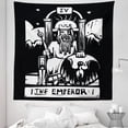 thumbnail image 1 of Tarot Tapestry, Tarot Card for Emperor Woodcut Style Illustration Monochromatic Art, Fabric Wall Hanging Decor for Bedroom Living Room Dorm, 5 Sizes, Black and White, by Ambesonne, 1 of 1