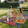 thumbnail image 4 of Boho Blue Flower Outdoor Rug for Patio/Deck/Porch, Non-Slip Large Area Rug 5 x 8 Ft, Spring Bohemia Chic Red Yellow Floral Indoor Outdoor Rugs Washable Area Rugs, Reversible Camping Rug Carpet Runner, 4 of 8