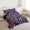 thumbnail image 3 of jejeloiu Abstract Leopard Print Bedding Comforter Set,Rustic Farmhouse Twin Comforter Sets,Pink Purple Ombre Bedding Set For Girl,Microfiber Bedroom Decor Reversible,2-Piece, 3 of 8