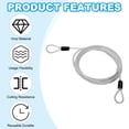thumbnail image 3 of Uxcell Vinyl Coated Stainless Steel Cable with Loops Flexible Wire Rope Security Chain Lanyard Lock for Outdoor Luggage Lock Clear 5/32"x7 ft, 3 of 6