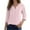 Pink, variant on Tiweut Leisure T Shirts for Women Fashion 3/4 Sleeve V Neck Button Comfortable Everyday Wear Classic Fit Ladies Tees Beige