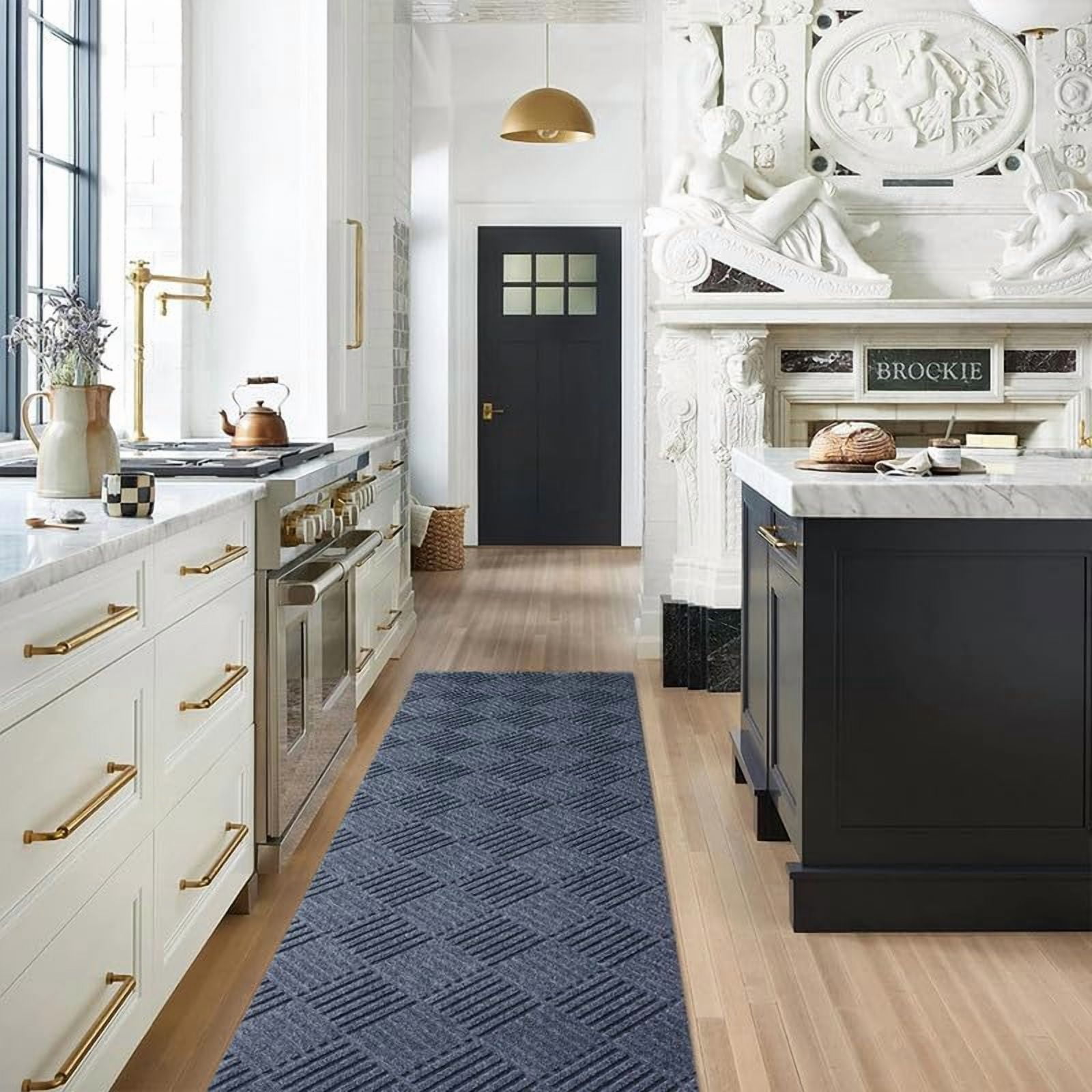 Petgrow Hallway Runner Rug 2FTX8FT,Super Skid Resistant TPR Backing Area Rug Runner, Indoor Outdoor Carpet Door Mat for Floor Entryway Kitchen Laundry Balcony Garage Corridor Stair,Grey
