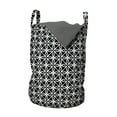 thumbnail image 1 of Abstract Laundry Bag, Design of Flower and Geometric Inspired Shapes Monochrome Layout, Hamper Basket with Handles Drawstring Closure for Laundromats, 13" x 19", Charcoal Grey and White, by Ambesonne, 1 of 4