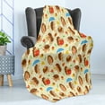 thumbnail image 4 of Hedgehog Soft Flannel Fleece Blanket, Cartoon Style Woodland Animal in Various Activities on Colorful Dotted Background, Cozy Plush for Indoor and Outdoor Use, 70" x 90", Multicolor, by Ambesonne, 4 of 5