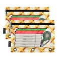 thumbnail image 2 of ALAZA 2 Pack Pencil Pouch Lattice Checkered Yellow Pencil Case for 3 Ring Binder Clear Window Pencil Bag Organizers, 2 of 6