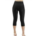 thumbnail image 4 of Lumento Women Yoga Capris High Waist Tummy Control Activewear Leggings with Side Pockets Cropped Solid Color Tights Pants Workout Sport Running Essential Trousers, 4 of 9