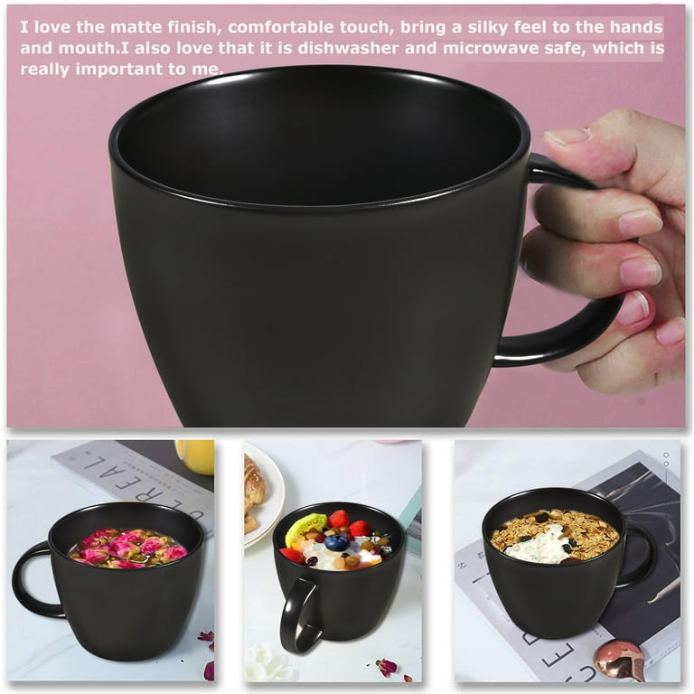 Matte Black Big Coffee Mug 30 oz Ceramic Tea Cup Extra Large Soup Bowl with  Handle Microwave Safe, Gifts for Men Women Mom Dad Boyfriend Husband Wife  or New Kitchen House Warming