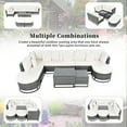 thumbnail image 6 of 7 Pieces Large Size Outdoor Wicker Sofa Set, Rattan Conservation Sectional Free Combination, Patio Furniture With 2 Coffee Table And Pillows For Garden And Deck, Beige,Beige, 6 of 14
