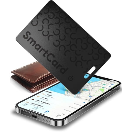 MFi Certified Wallet Tracker Card for Apple Find My, Ultra Slim Rechargeable & IP68 Waterproof Item Finder Locator Tag to Find Lost Wallets, Keys, Luggage (Blue, 1 Pack)