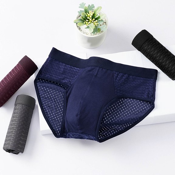 zeranth Men Panties Breathable Stretchy Quick Dry Fine Mesh Non-pilling 3D Wrapping Summer Cool Male Briefs Men Clothing