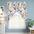 thumbnail image 6 of Botanical Flowers Kitchen Window Curtains, Swag Curtains Valance for Bedroom Living Room Bathroom, Farmhouse Pastoral Floral Plants Rod Pocket Window Treatment Curtain Block Drapes 2 Panels 36"x63", 6 of 9