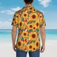 thumbnail image 4 of Pofeuu Diamond Bohemian Sunflower Print Hawaiian Shirt for Men Sleeves Casual Button Down Summer Beach Dress Shirts T-Shirts,Small, 4 of 7