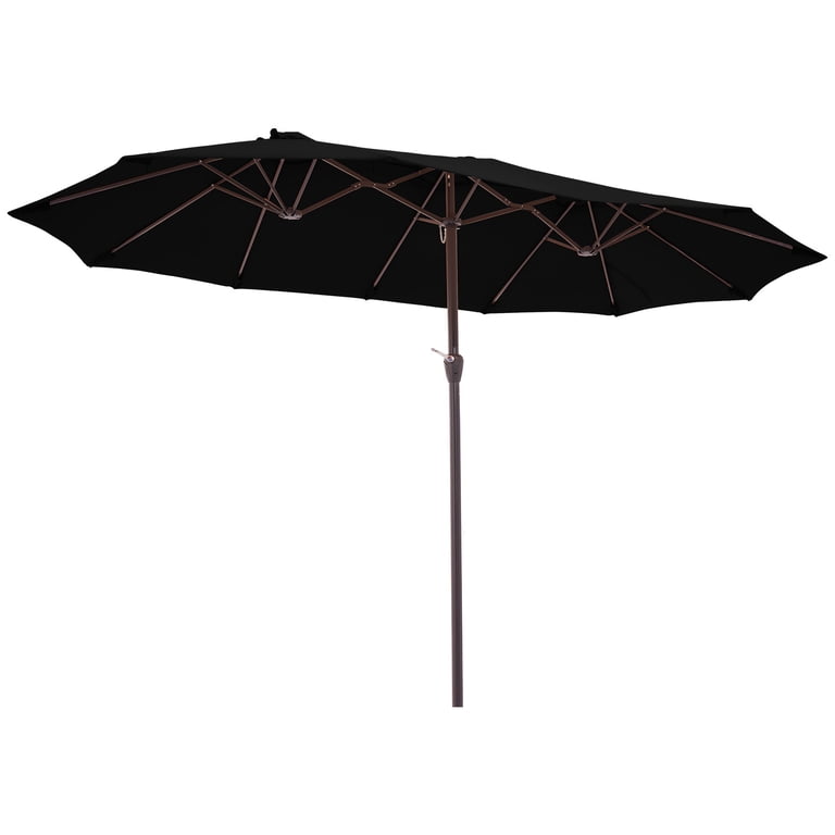 FUNDAZE 15ft Double-Sided Cantilever Patio Umbrella, Black photo 4