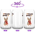 thumbnail image 2 of Happy Thanksgiving Yorkshire Terrier with Turkey Pumpkins Autumn Vibes 16oz Glass Cup Mug Yorkie Dog Lover Gifts Glass Can - 12018, 2 of 5