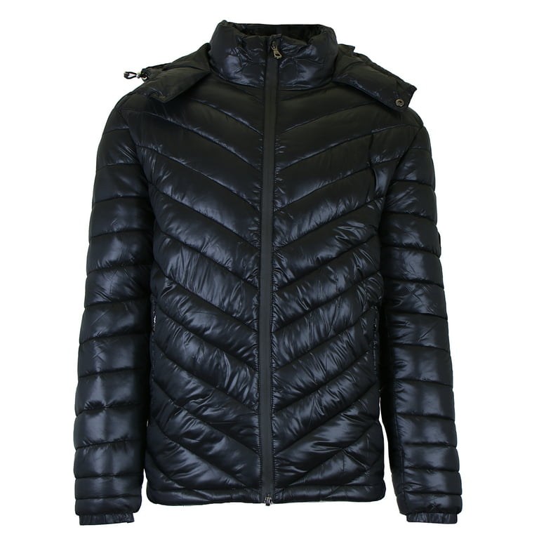 Men's Heavyweight Quilted Hooded Puffer Bubble Jacket (Sizes, S to 2XL)