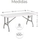 thumbnail image 3 of Mesa Plegable de Plástico Resistente, Forma Rectangular de 180 cm, para Interior y Exterior, Color Blanco, 3 of 6