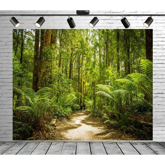 Diha 5x4ft Forest Backdrop, Tree Vegetation Trail, Backdrop for Party Decoration, Outdoor Theme Bedroom Wedding Day Photoshoot Background, Kids Game Video Studio Props