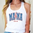 thumbnail image 2 of American Mama Lightning Bolt Tank Top for Women Red White and Blue Patriotic Short Sleeve Mom Shirt White Tank Top Medium, 2 of 6