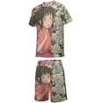 thumbnail image 2 of Kids Spirited Away Short Sleeve T-Shirt And Shorts Outfit Set Athletic Mesh Shorts Set for Boys, 2 of 7