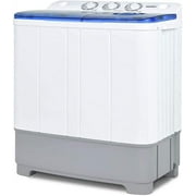 Portable Washing Machine, KUPPET 21lbs Compact Twin Tub Washer and Spin Dryer Combo for Apartment, Dorms, RVs, Camping and More, White&Blue
