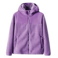 thumbnail image 2 of gbyLJF Women's Thickened Fleece Hoodie Jacket Full Zipper Casual Warm Jacket Winter Outwear with Zipper Pockets, 2 of 5