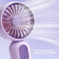 thumbnail image 2 of DIYOO Handheld Mini Fan, Portable USB Rechargeable Small Pocket Fan, 400mAh Battery Operated Cute Design Fan with Adjustable 3 Speeds for Outdoor, Home, Office, Travel - Purple, 2 of 9
