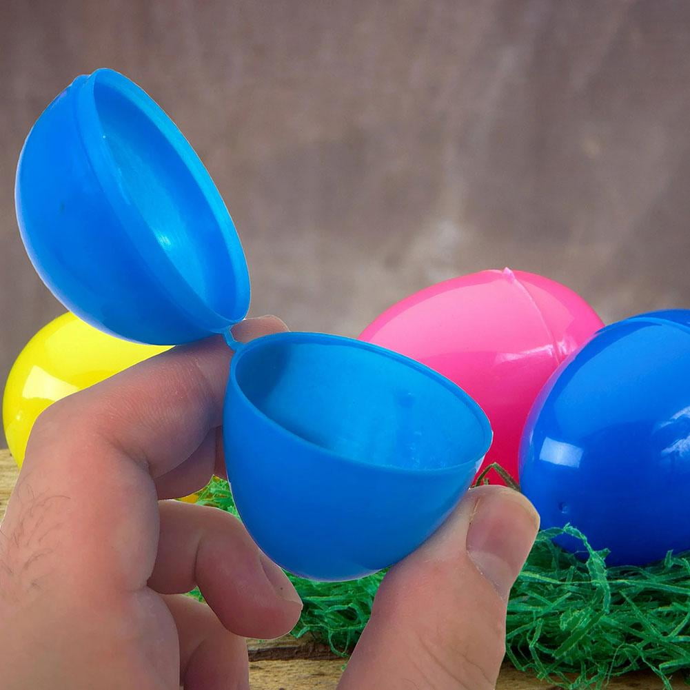 Mini Multicolored Plastic Easter Eggs, 2.36 Inch Bright Solid Color Fillable Hinged Eggs, Bulk Empty Eggs for Party Favors Easter Basket Stuffers Classroom Prizes 100Pack