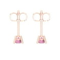 thumbnail image 4 of 0.2 ct Push-Back Stud Earrings for Women | 3.0mm Round Cut Simulated Pink Diamond | 18K Rose Gold, 4 of 5
