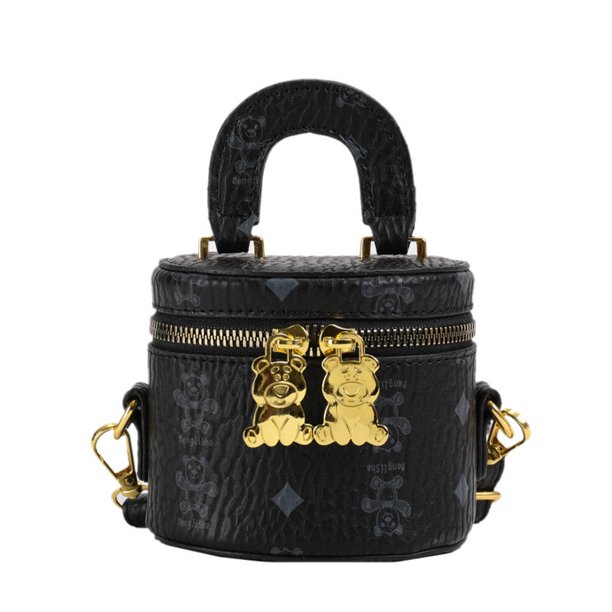 Bolso infantil para niña, bolso cilíndrico de un solo hombro, bolso bandolera portátil, bolso de moda
